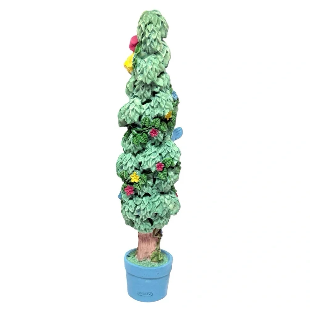 Spring/Easter Tree Colorful Birds Mini Home Decor Knick-Knack Green/Blue EUC
